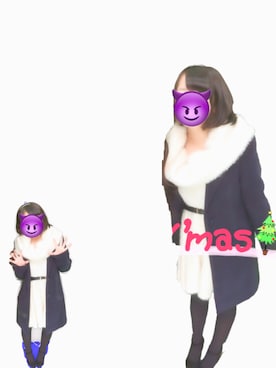 「Honeys（ハニーズ）のアイテム（ダウンジャケット/コート）」を使った、yossy:)さん（レディース・152cm）の冬コーディネート