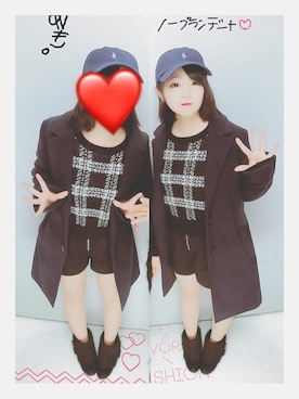 「Honeys（ハニーズ）のアイテム（ダウンジャケット/コート）」を使った、yossy:)さん（レディース・152cm）の冬コーディネート