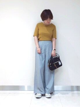 「earth music&ecology（アースミュージックアンドエコロジー）のアイテム（ボストンバッグ）」を使った、ari000ariさん（レディース・162cm）の春コーディネート