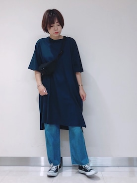 「カットソーワンピース」｜ari000ariさん（レディース・162cm）の夏コーディネート