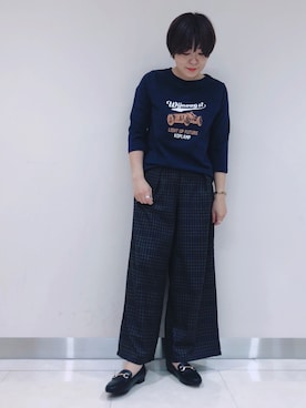 「earth music&ecology（アースミュージックアンドエコロジー）のORiental TRaffic ビットローファー（ローファー）」を使った、ari000ariさん（レディース・162cm）の夏コーディネート