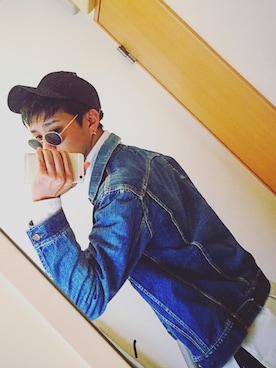 「AZUL（アズール）のアイテム（キャップ）」を使った、Daiki さん（メンズ・184cm）の春コーディネート