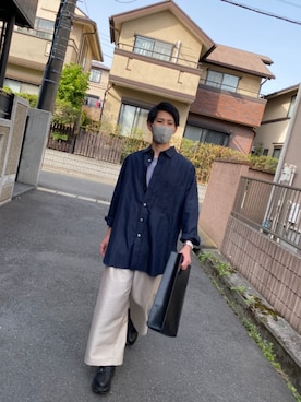 「Adoon plain（アドーンプレーン）のアイテム（ハンドバッグ）」を使った、kouheiさん（メンズ・175cm）の春コーディネート