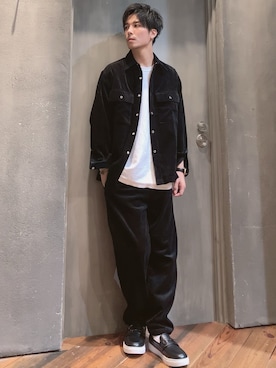 「UNION STATION（ユニオンステーション）のコーデュロイシェフパンツ（その他パンツ）」を使った、rokiさん（メンズ・172cm）の秋コーディネート