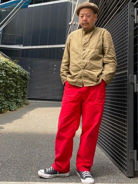 「FREAK'S STORE（フリークスストア）のアイテム（ハンチング/ベレー帽）」を使った、ザッキローニさん（メンズ・172cm）の春コーディネート