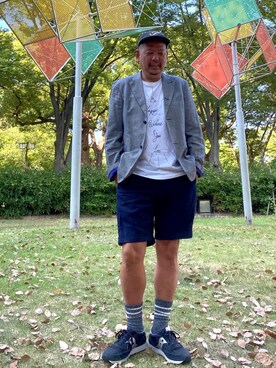 「PENDLETON（ペンドルトン）のアイテム（パンツ）」を使った、ザッキローニさん（メンズ・172cm）の夏コーディネート
