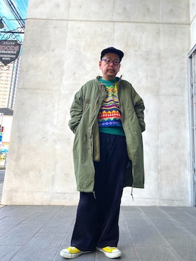 「Saturdays NYC（サタデーズ ニューヨークシティ ）のアイテム（キャップ）」を使った、ザッキローニさん（メンズ・172cm）の秋コーディネート