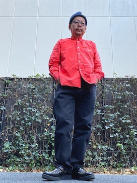 「OLDMAN（オールドマン）のアイテム」を使った、ザッキローニさん（メンズ・172cm）の秋コーディネート