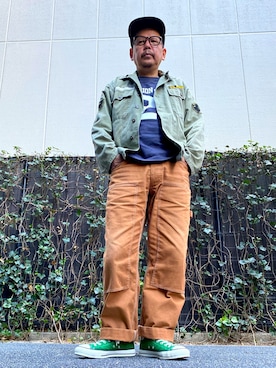 「Saturdays NYC（サタデーズ ニューヨークシティ ）のアイテム（キャップ）」を使った、ザッキローニさん（メンズ・172cm）の冬コーディネート