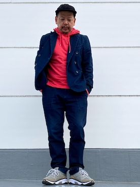 「Saturdays NYC（サタデーズ ニューヨークシティ ）のアイテム（キャップ）」を使った、ザッキローニさん（メンズ・172cm）の冬コーディネート