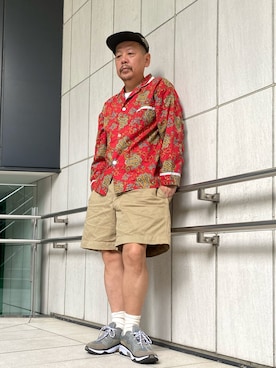 「Nothing special（ナッシングスペシャル）のアイテム（キャップ）」を使った、ザッキローニさん（メンズ・172cm）の春コーディネート