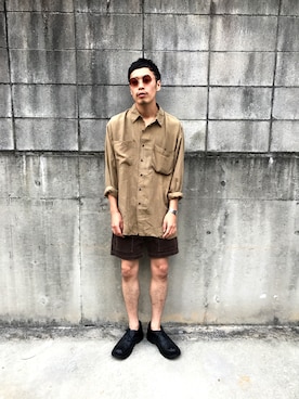 「HBNS（ハバノス）のアイテム（パンツ）」を使った、TTさん（メンズ・168cm）の夏コーディネート