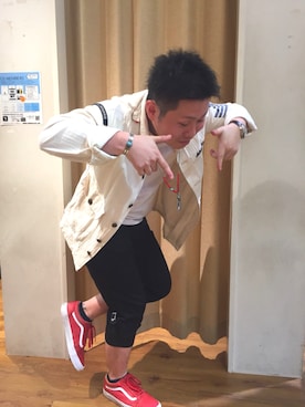「TYPE BLUE（タイプブルー）のアイテム（ジャケット/アウター）」を使った、三品文哉さん（メンズ・163cm）の春コーディネート