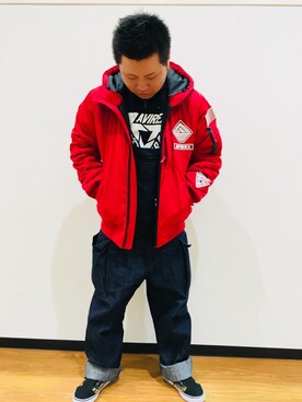「スポーツミックス」｜「アイテム（サロペット/オーバーオール）」を使った、三品文哉さん（メンズ・163cm）の夏コーディネート