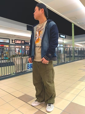 「アヴィレックス(AVIREX)」｜三品文哉さん（メンズ・164cm・20代）の冬コーディネート
