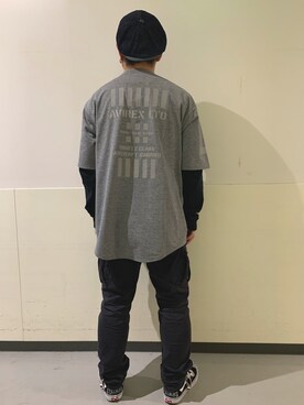 「アヴィレックス(AVIREX)」｜三品文哉さん（メンズ・164cm・20代）の春コーディネート