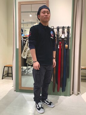 「アヴィレックス(AVIREX)」｜三品文哉さん（メンズ・164cm・20代）の春コーディネート