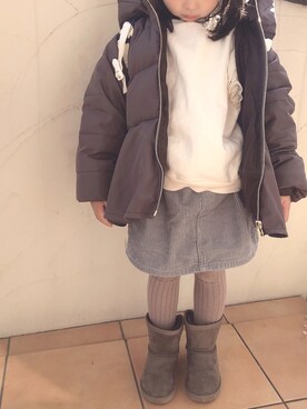 「petit main（プティマイン）のアイテム（ダウンジャケット/コート）」を使った、ars.k♡aさん（キッズ・100cm）の冬コーディネート