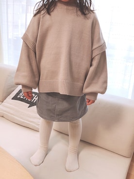 「むすめコーデ」｜「アイテム（スカート）」を使った、ars.k♡aさん（キッズ・100cm）の冬コーディネート
