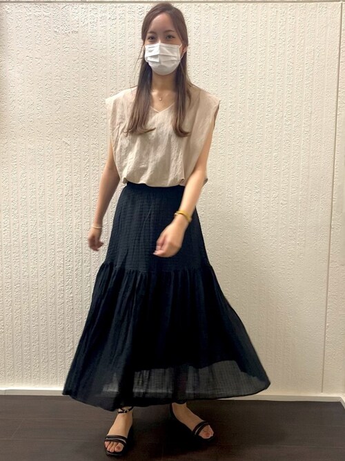 JEANASIS（ジーナシス）の「ハイウエストシャーリングロングスカート