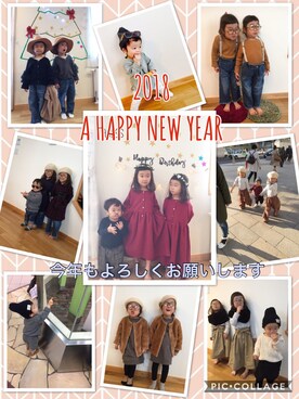 「happynewyear」｜「アイテム（その他）」を使った、A&Bさん（キッズ・100cm）の冬コーディネート