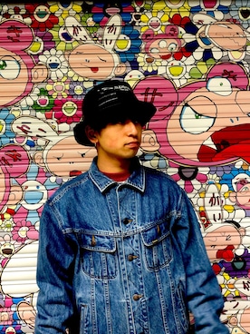 「Supreme （シュプリーム）のアイテム（デニムジャケット）」を使った、piyoさん（メンズ・165cm）の春コーディネート