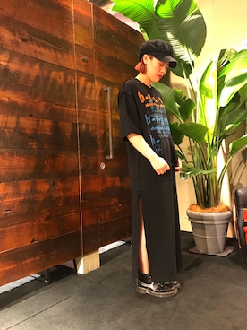 「DIESEL（ディーゼル）のWOMEN’S　ドレス（ワンピース、ブラック系）」を使った、Lily(りりー)さん（レディース・160cm）の夏コーディネート