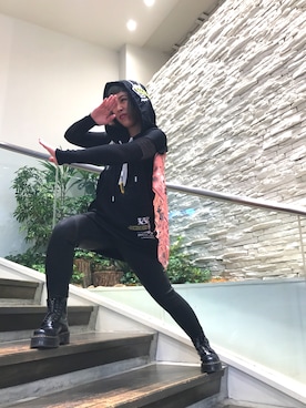 「DIESEL（ディーゼル）のアイテム（ニット/セーター、ブラック系）」を使った、Lily(りりー)さん（レディース・160cm）の冬コーディネート