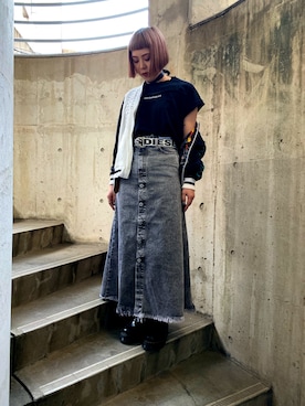 「DIESEL（ディーゼル）のアイテム（スカジャン）」を使った、Lily(りりー)さん（レディース・160cm）の冬コーディネート