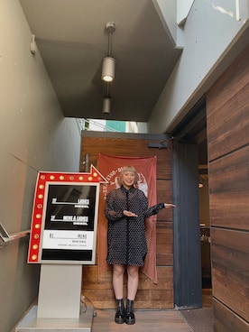 「DIESEL（ディーゼル）のアイテム（シャツワンピース、ブラック系）」を使った、Lily(りりー)さん（レディース・160cm）の春コーディネート