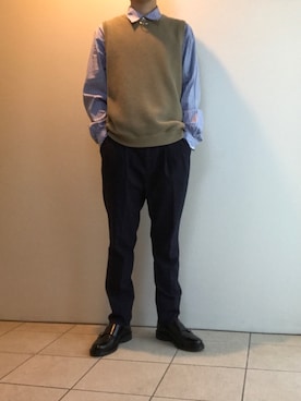 「nonnative（ノンネイティブ）のアイテム（スラックス）」を使った、sinoさん（メンズ・179cm）の秋コーディネート