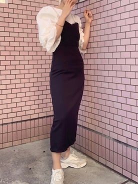 「GU（ジーユー）のアイテム（スニーカー、ホワイト系）」を使った、夏美さん（レディース・160cm）の夏コーディネート