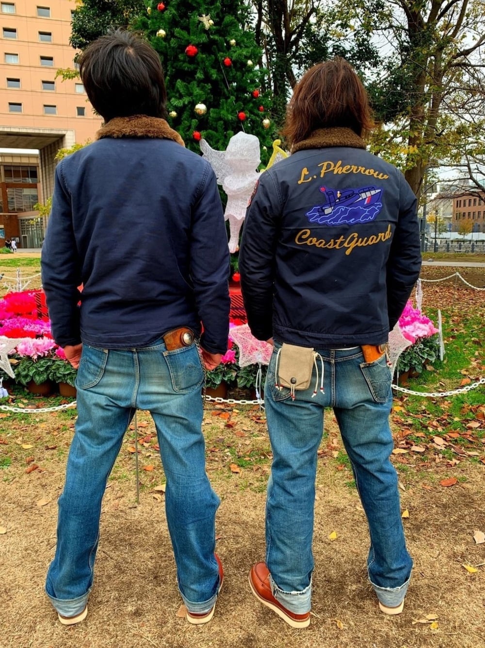 「アメカジ、LEE、リー、denim、デニム、ブーツ、Redwing、n1ジャケット」｜「Pherrow'sのアイテム（ミリタリージャケット、ブルー系）」を使った、 tatsuma21さん（メンズ・165cm）の冬コーディネートの1枚目の写真