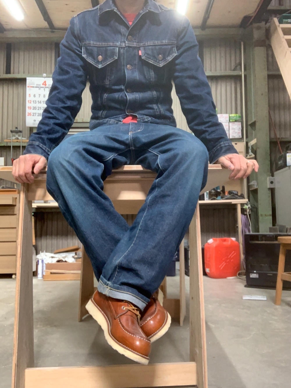 「アメカジ、デニム、ブーツ、Gジャン」｜「Levi'sのアイテム（デニムジャケット、ブルー系）」を使った、 tatsuma21さん（メンズ・165cm）の春コーディネートの1枚目の写真
