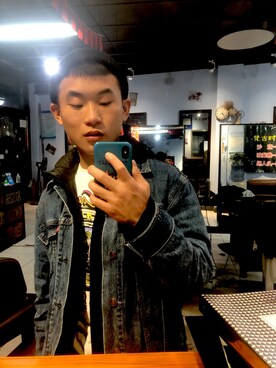「基础款」｜「アイテム（デニムジャケット）」を使った、xxxzさん（メンズ・166cm）の秋コーディネート