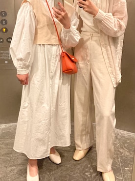 「archives（アルシーヴ）のアイテム（シャツワンピース）」を使った、千さん（レディース・160cm）の夏コーディネート