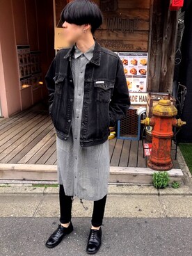 「KICS DOCUMENT.（キクス ドキュメント）のアイテム（ジャケット/アウター）」を使った、UJUさん（メンズ・176cm）の春コーディネート