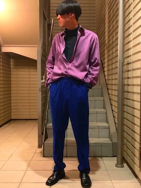 「韓国風コーデ」｜「アイテム（アクセサリー）」を使った、UJUさん（メンズ・176cm）の春コーディネート