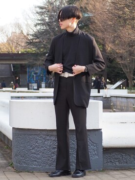 「CERCA（チェルカ）のアイテム（アクセサリー）」を使った、UJUさん（メンズ・176cm）の冬コーディネート