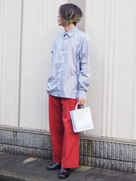 「RUMBLE RED（ランブルレッド）のアイテム」を使った、UJUさん（メンズ・176cm）の夏コーディネート