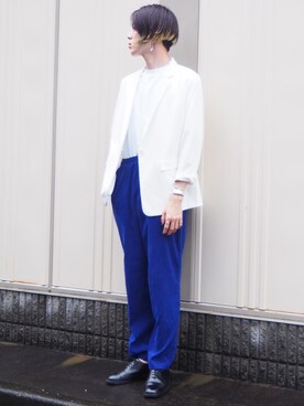 「UNIQLO（ユニクロ）のエアリズムコットンオーバーサイズTシャツ（5分袖）（Tシャツ/カットソー）」を使った、UJUさん（メンズ・176cm）の夏コーディネート