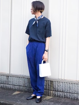 「ニコアンド」｜「アイテム（財布/小物）」を使った、UJUさん（メンズ・176cm）の夏コーディネート