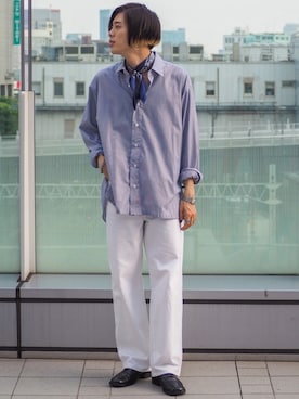 「wiz（ウィズ）のアイテム（バンダナ/スカーフ）」を使った、UJUさん（メンズ・176cm）の夏コーディネート