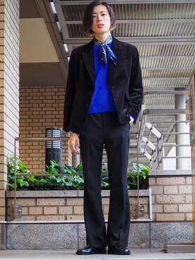 「wiz（ウィズ）のアイテム（バンダナ/スカーフ）」を使った、UJUさん（メンズ・176cm）の秋コーディネート