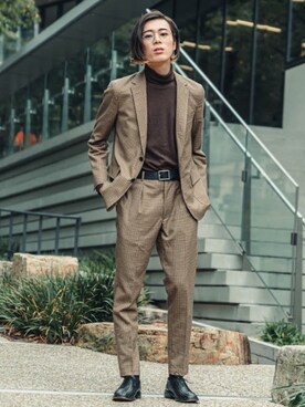 「TONE SELECT GOODS（トーンセレクトグッズ）のアイテム」を使った、UJUさん（メンズ・176cm）の秋コーディネート
