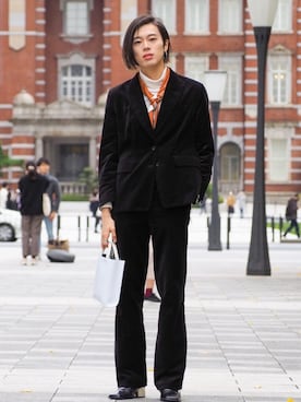 「URBAN RESEARCH（アーバンリサーチ）のアイテム（ピアス（両耳用））」を使った、UJUさん（メンズ・176cm）の冬コーディネート