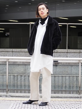 「ADER error」｜「アイテム（アクセサリー）」を使った、UJUさん（メンズ・176cm）の冬コーディネート