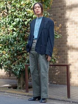 「RUMBLE RED（ランブルレッド）のアイテム」を使った、UJUさん（メンズ・176cm）の春コーディネート