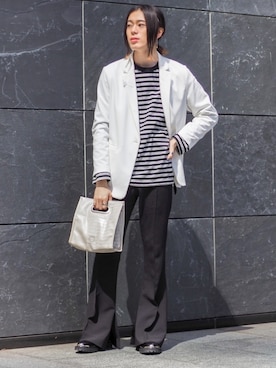 「TONE SELECT GOODS（トーンセレクトグッズ）のアイテム」を使った、UJUさん（メンズ・176cm）の春コーディネート