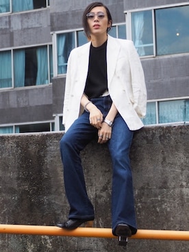 「URBAN RESEARCH（アーバンリサーチ）のアイテム（ピアス（両耳用））」を使った、UJUさん（メンズ・176cm）の夏コーディネート